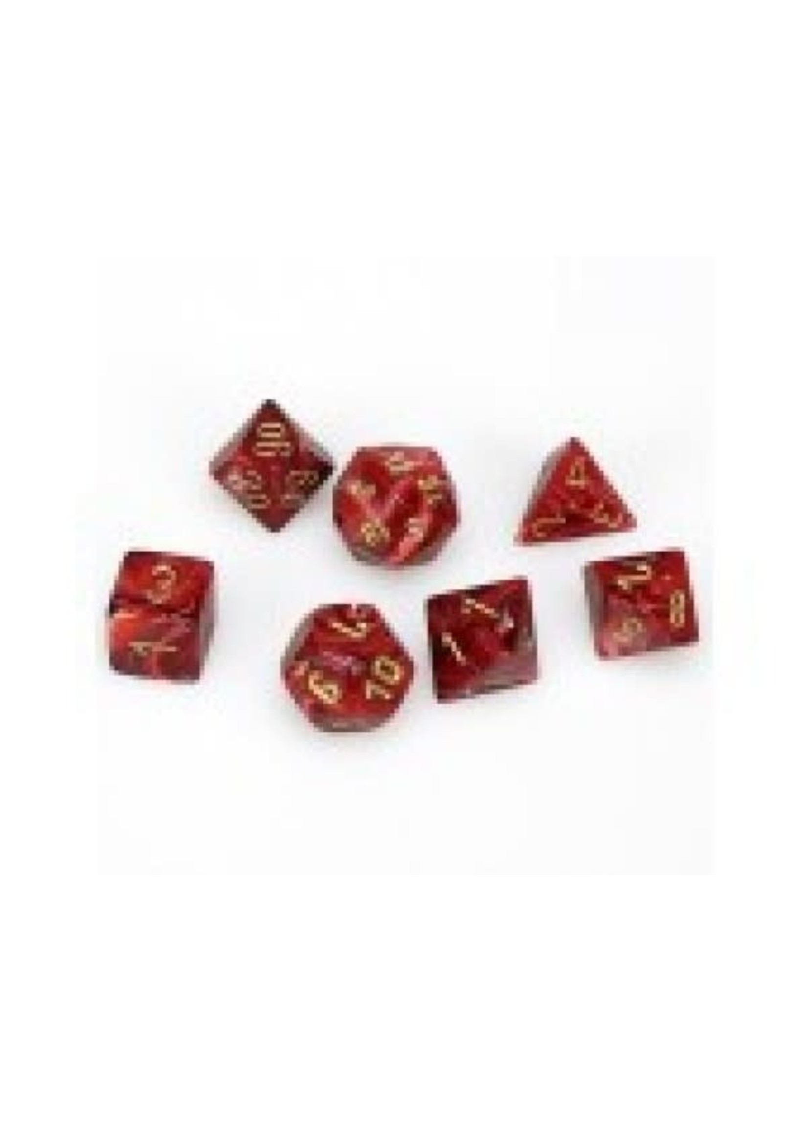Chessex Vortex Poly 7 set: Burgundy w/ Gold