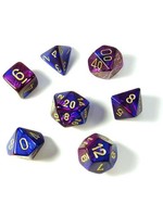 Chessex Gemini Poly 7 set: Blue & Purple w/ Gold