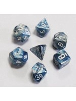 Chessex Lustrous Poly 7 set: Slate w/ White