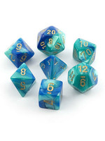 Chessex Gemini Poly 7 set: Blue & Teal w/ Gold