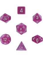 Chessex Opaque Poly 7 set: Light Purple w/ White