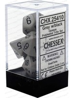 Chessex Opaque Poly 7 set: Grey w/ Black