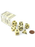 Chessex Opaque Poly 7 set: Ivory w/ Black