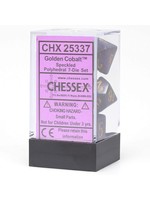 Chessex Speckled Poly 7 set: Golden Cobalt