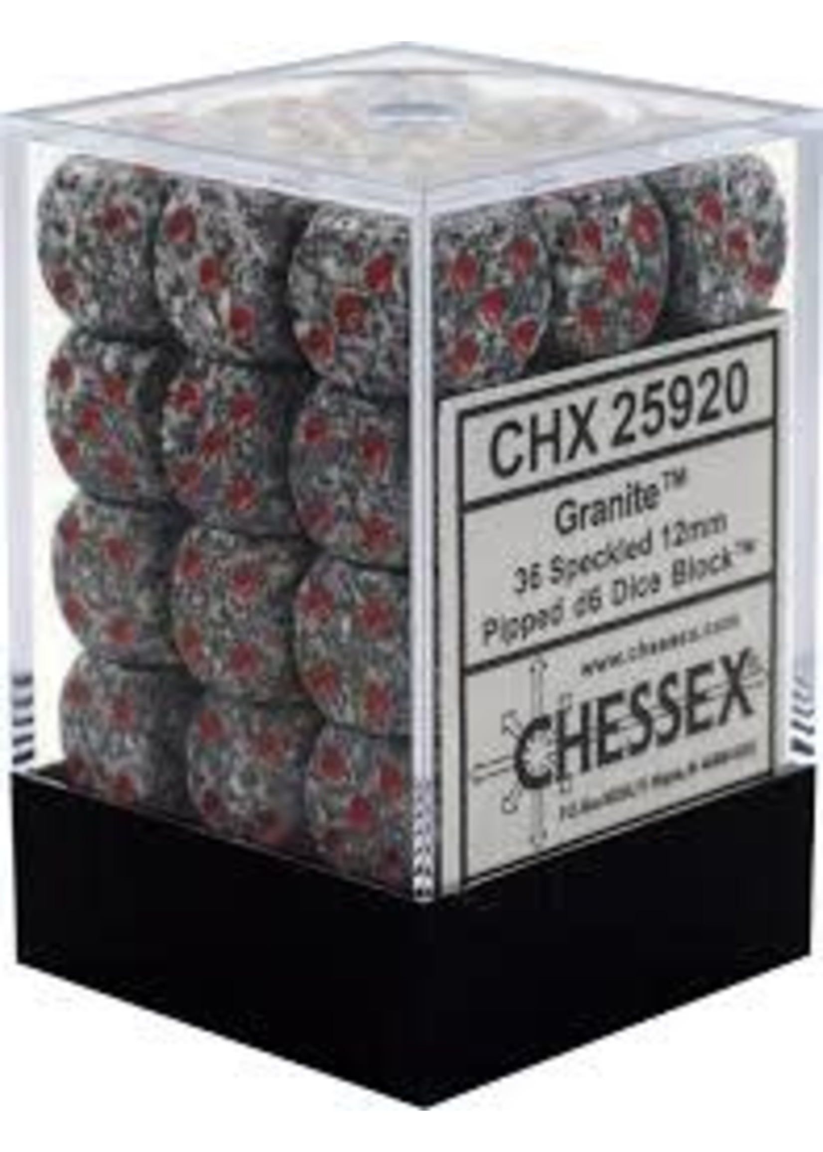 Chessex d6 Cube 12mm Speckled Granite (36)