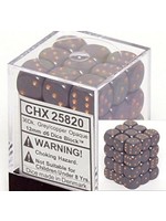 Chessex d6 Cube 12mm Opaque Grey w/ Copper (36)