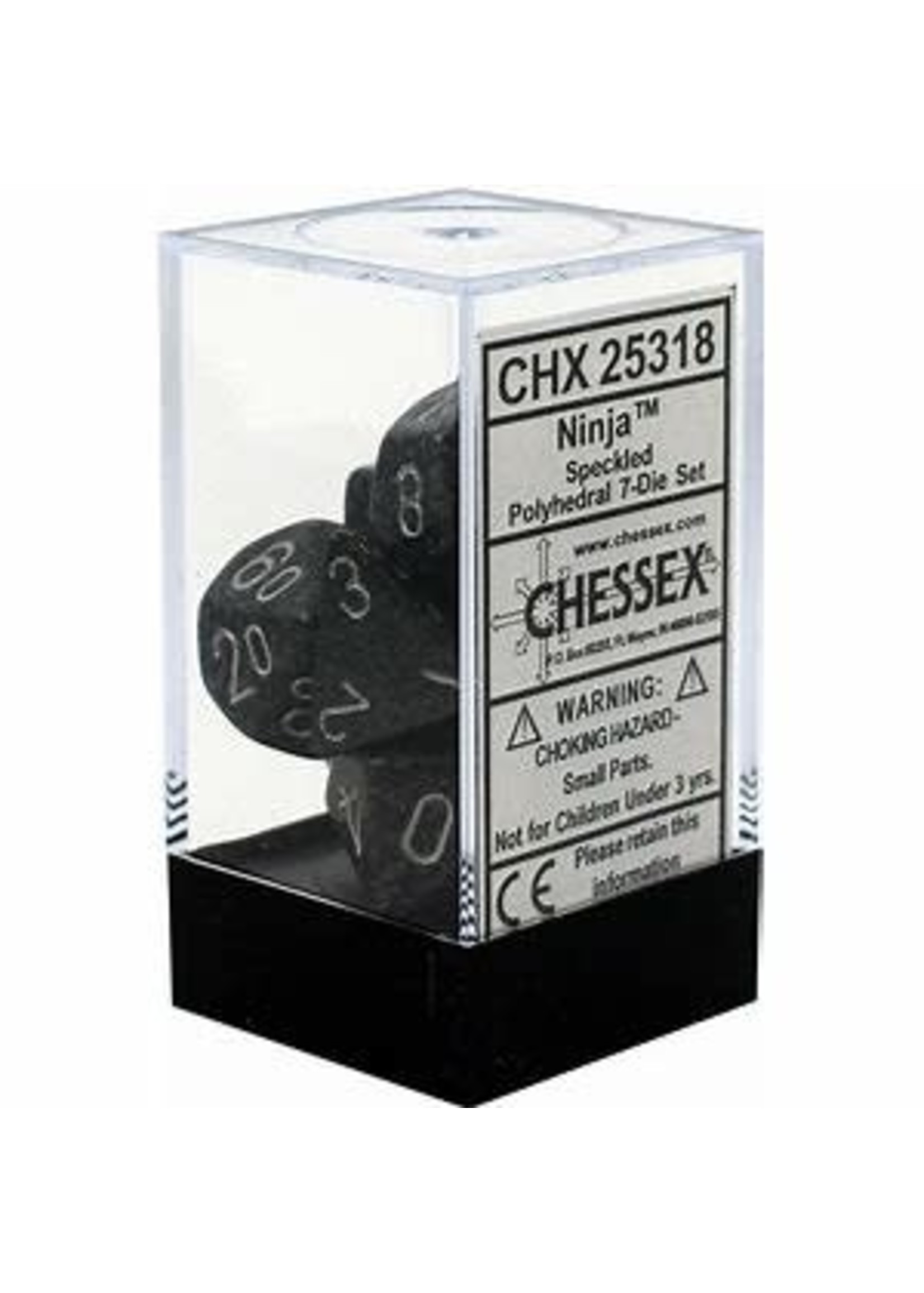 Chessex Speckled Poly 7 set: Ninja