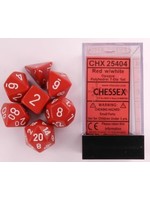 Chessex Chessex 7 Dice Set Opaque Red With White CHX 25404