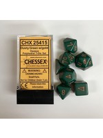 Chessex Opaque Poly 7 set: Dusty Green w/ Gold