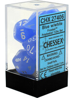 Chessex Frosted Poly 7 set: Blue w/ White
