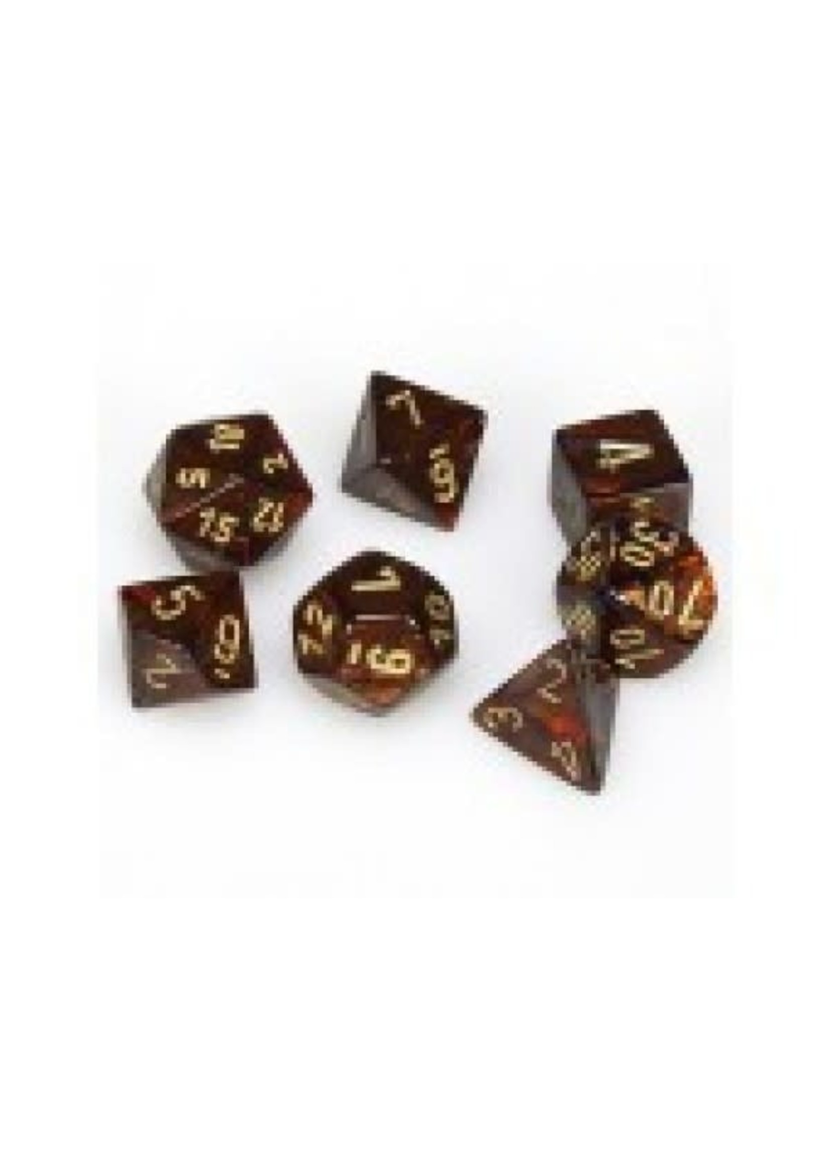 Chessex Scarab Poly 7 set: Blue Blood w/ Gold