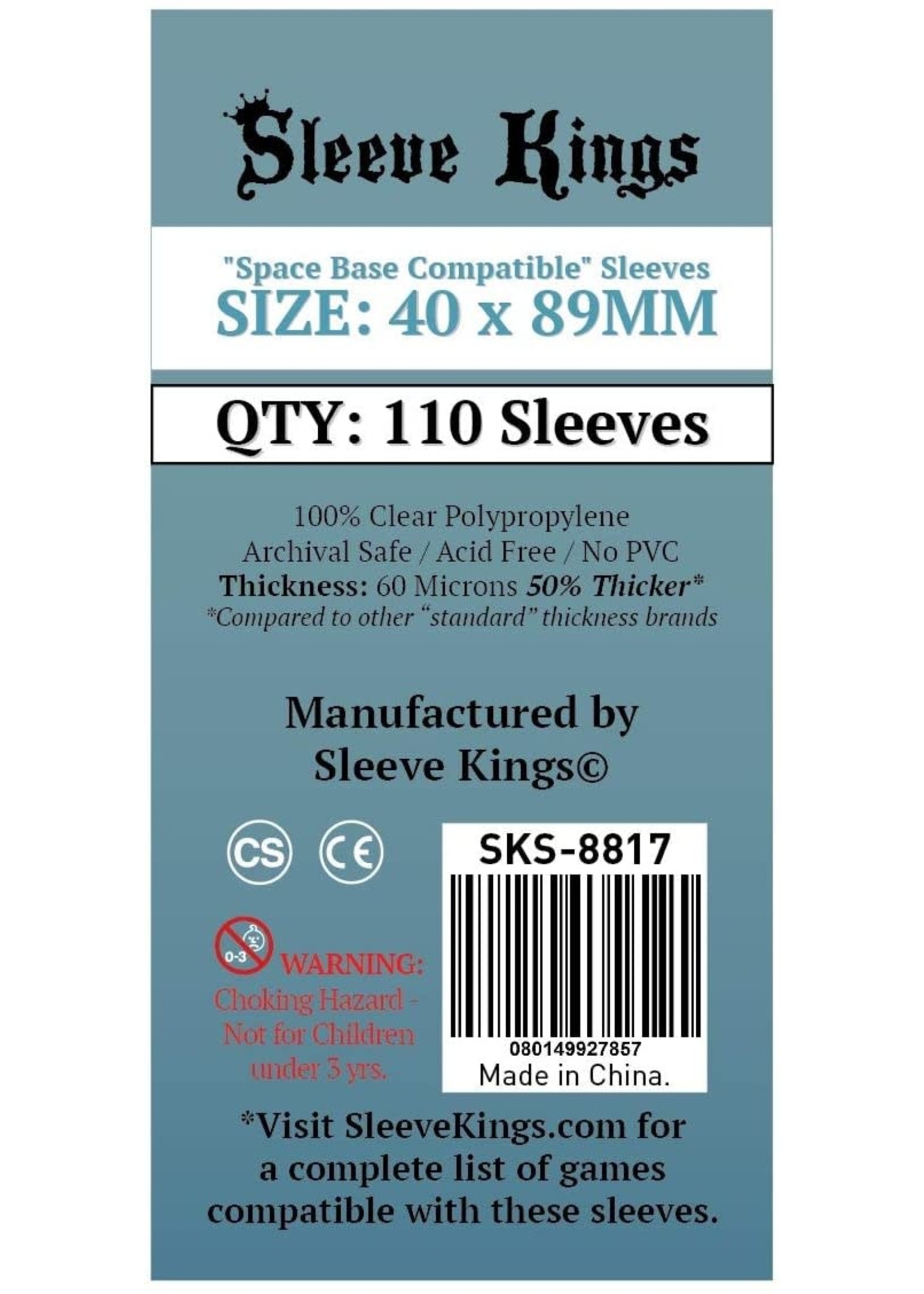 Sleeve Kings Space Base Sleeves 40x89mm