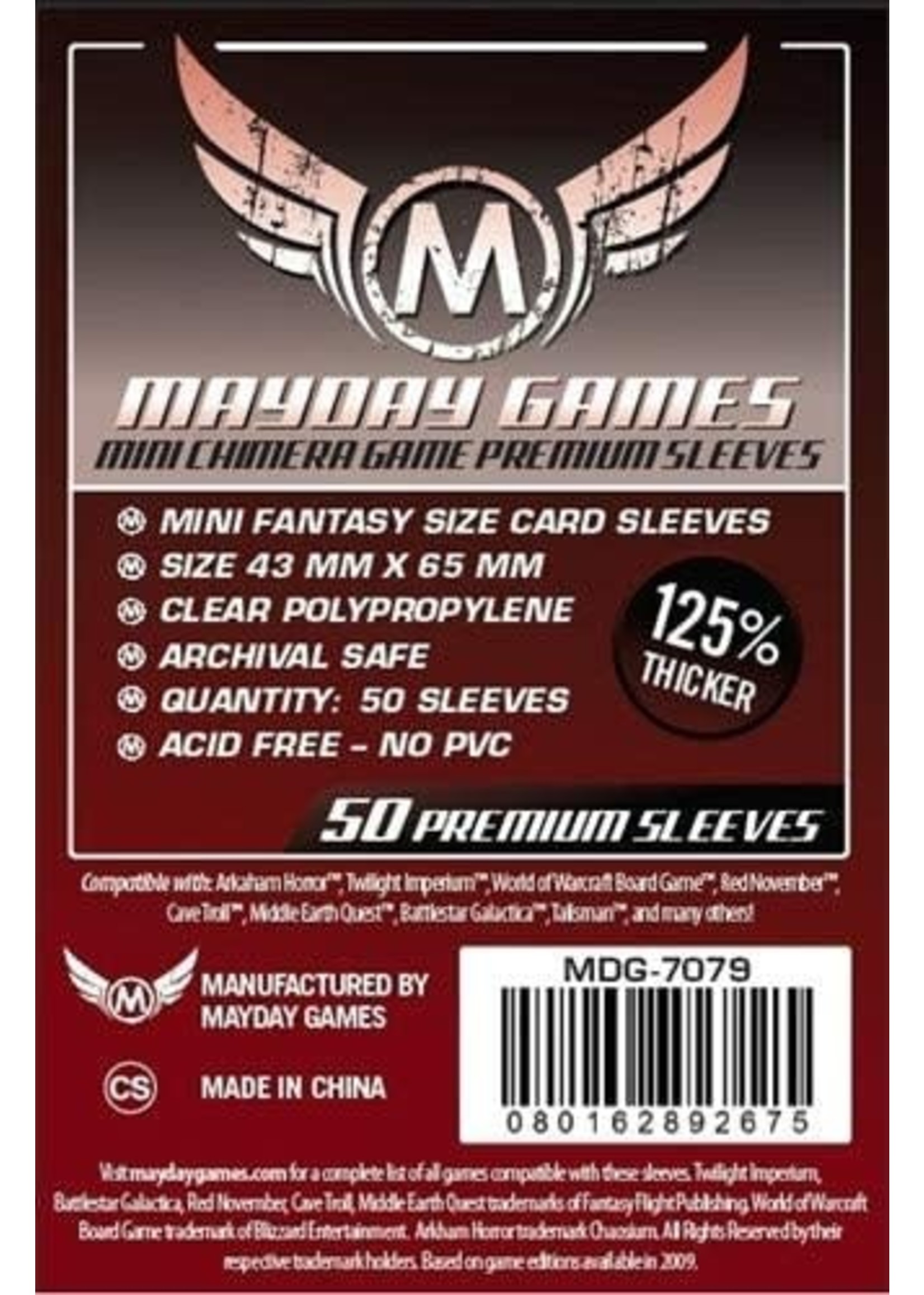 Mayday Games Mayday Premium Card Sleeves: 43mm x 65mm Mini Chimera (50)