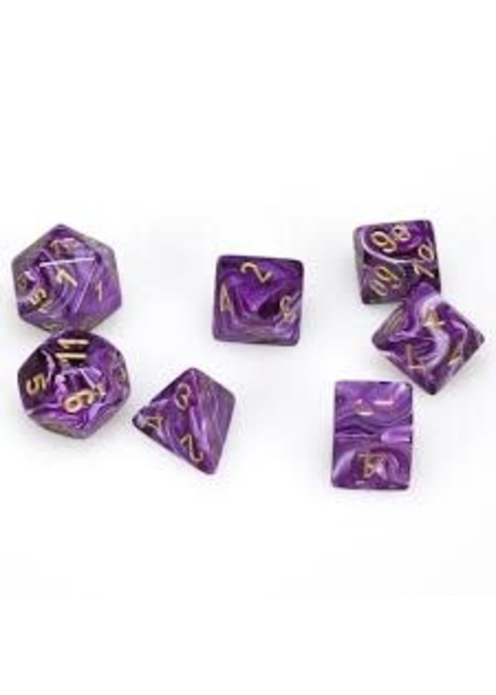 Chessex Vortex Poly 7 set: Purple w/ Gold