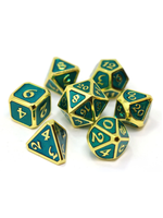 Die Hard Dice Metal Dice 7 set Mythica Gold Aquamarine