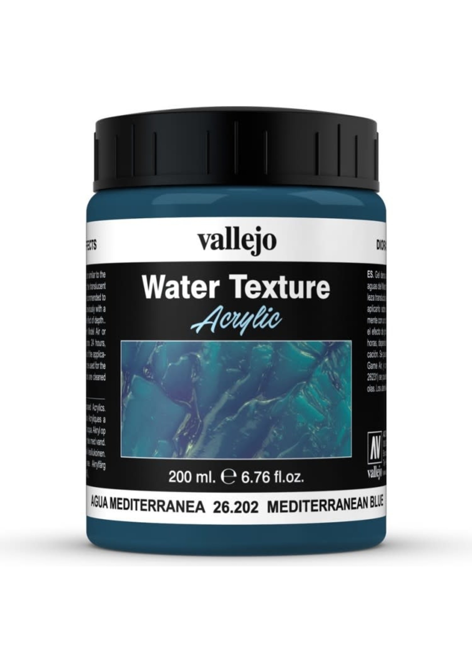VALLEJO Diorama Effects: Water Texture: Mediterranean Blue (200 ml)
