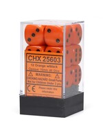 Chessex d6 Cube 16mm Opaque Orange w/ Black (12)