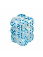 Chessex d6 Cube 16mm Borealis Luminary Icicle w/ Light Blue (12)