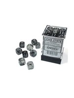 Chessex d6 Cube 12mm Borealis Luminary Light Smoke w/ Silver (36)