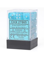 Chessex d6 Cube 12mm Cirrus Aqua w/ Silver (36)