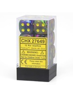 Chessex d6 Cube 16mm Festive Rio w/ Yellow (12)