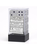 Chessex d6 Cube 16mm Frosted Clear w/ Black (12)