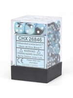 Chessex d6 Cube 12mm Gemini Black & Shell w/ White (36)