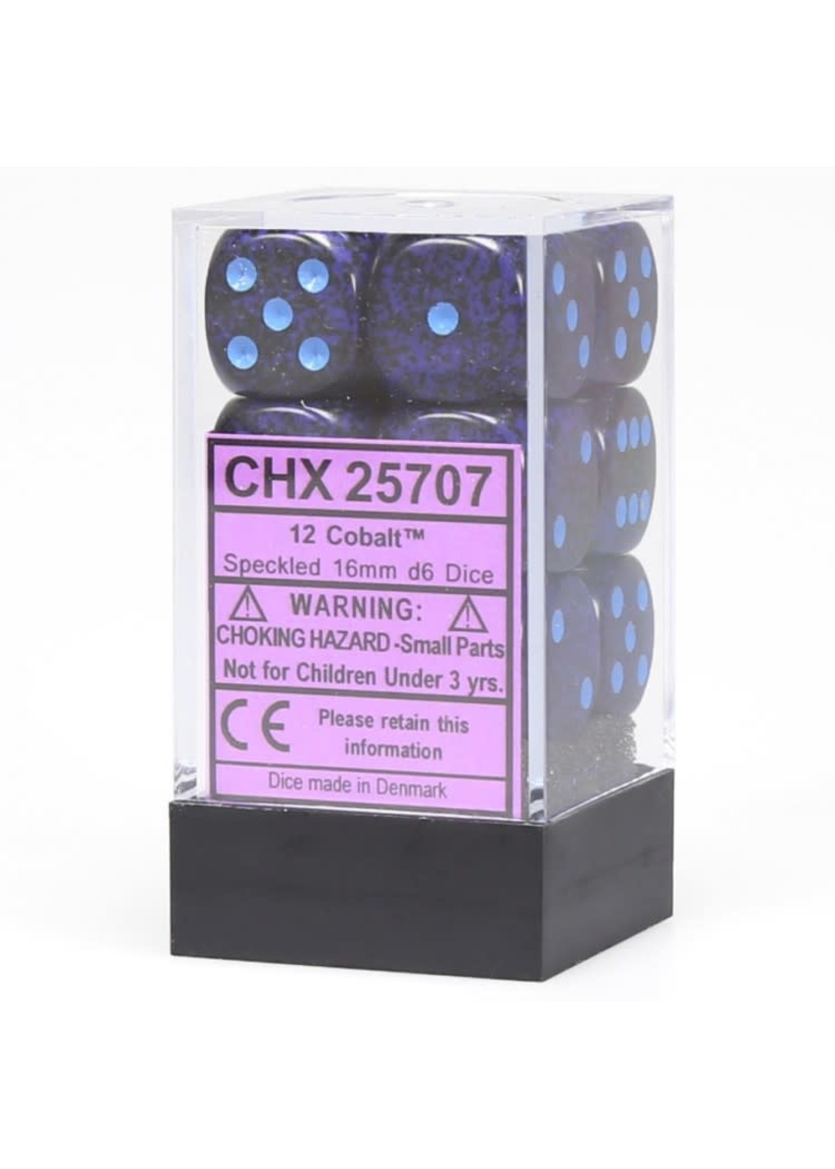 Chessex d6 Cube 16mm Speckled Cobalt (12)