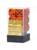 Chessex d6 Cube 16mm Speckled Fire (12)