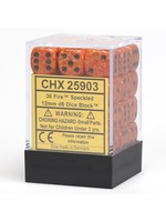 Chessex d6 Cube 12mm Speckled Fire (36)
