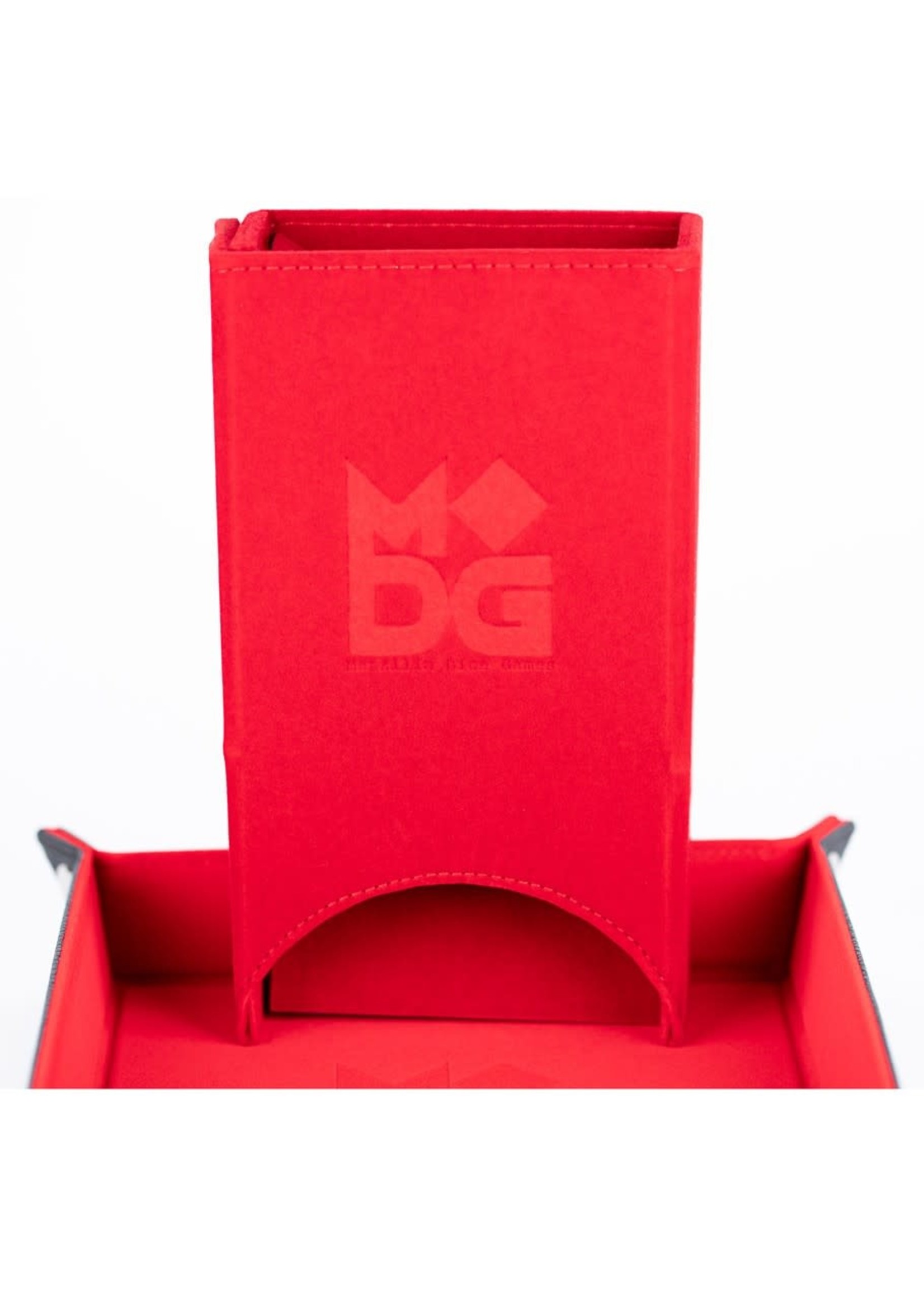 Metallic Dice Game Dice Tower: Velvet Fold Red
