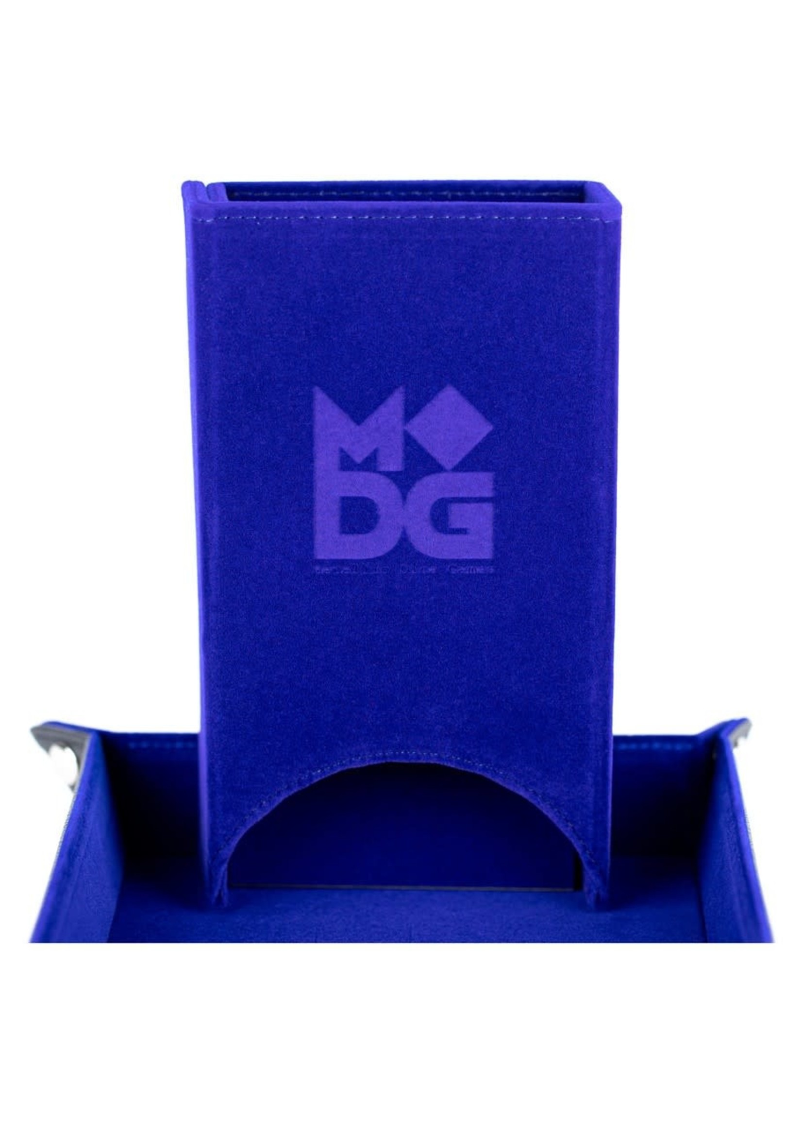 Metallic Dice Game Dice Tower: Velvet Fold Blue