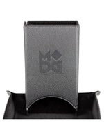 Metallic Dice Game Dice Tower: Leather Fold Black