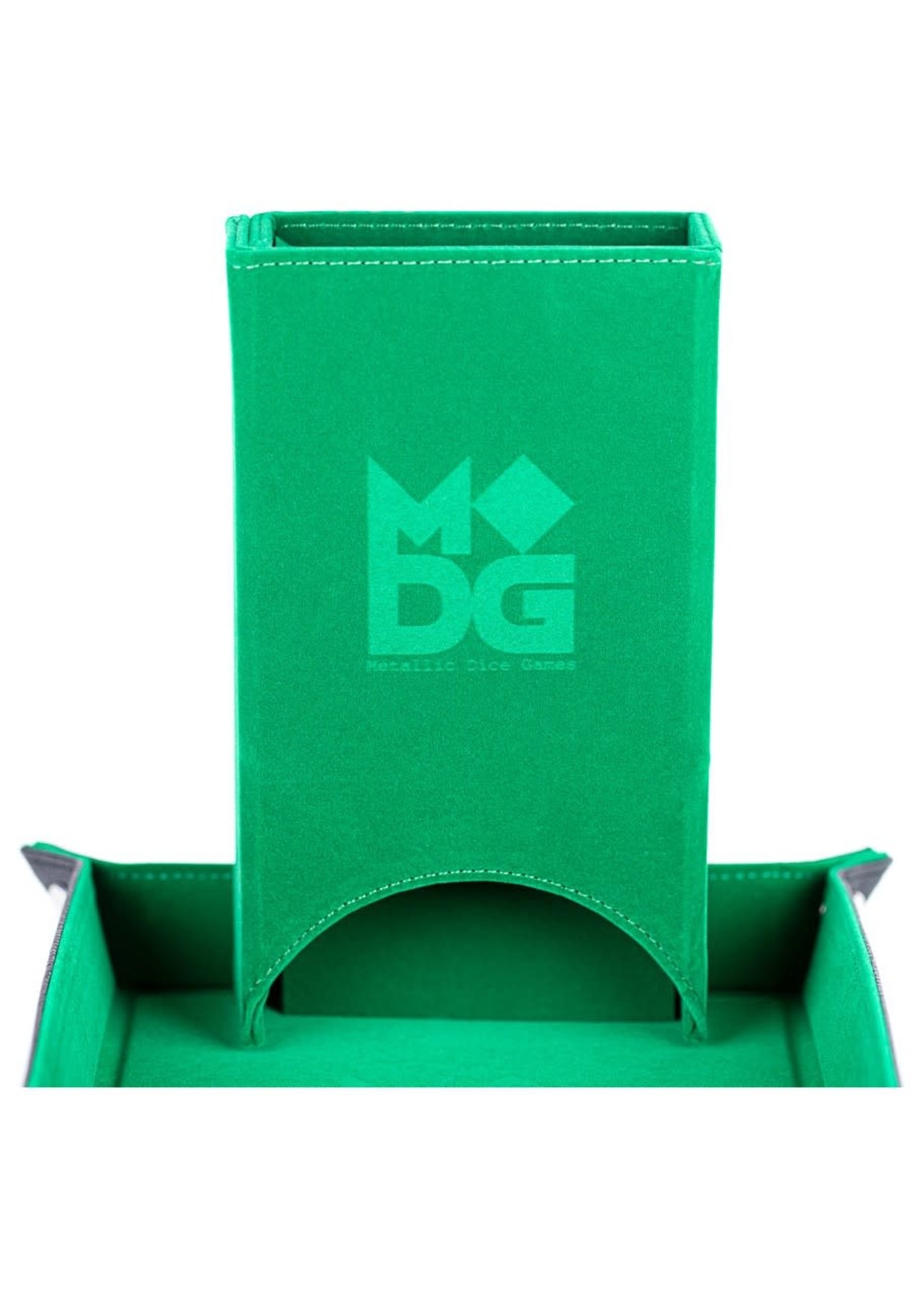Metallic Dice Game Dice Tower: Velvet Fold Green