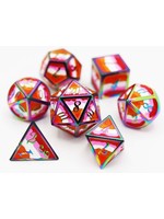 Foam Brain 16mm polyhedral 7 set metal - Lesbian Pride Flag