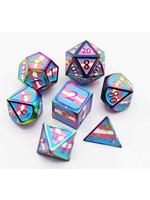 Foam Brain 16mm polyhedral 7 set metal - Trans Pride Flag