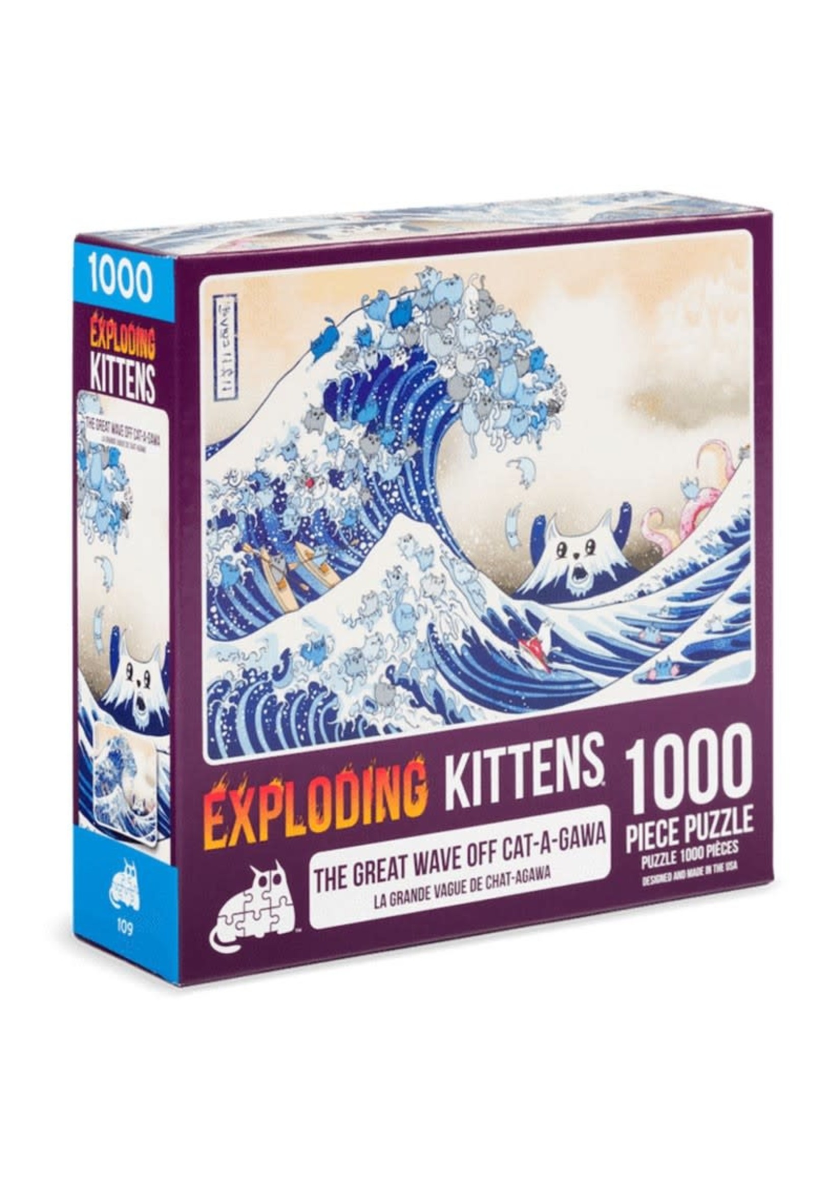 Exploding Kittens 500pc Puzzle: Great Wave of Cat-a-gawa (Exploding Kittens Art)