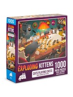 Exploding Kittens 1000pc Puzzle: Cats Playing Chess (Exploding Kittens Art)