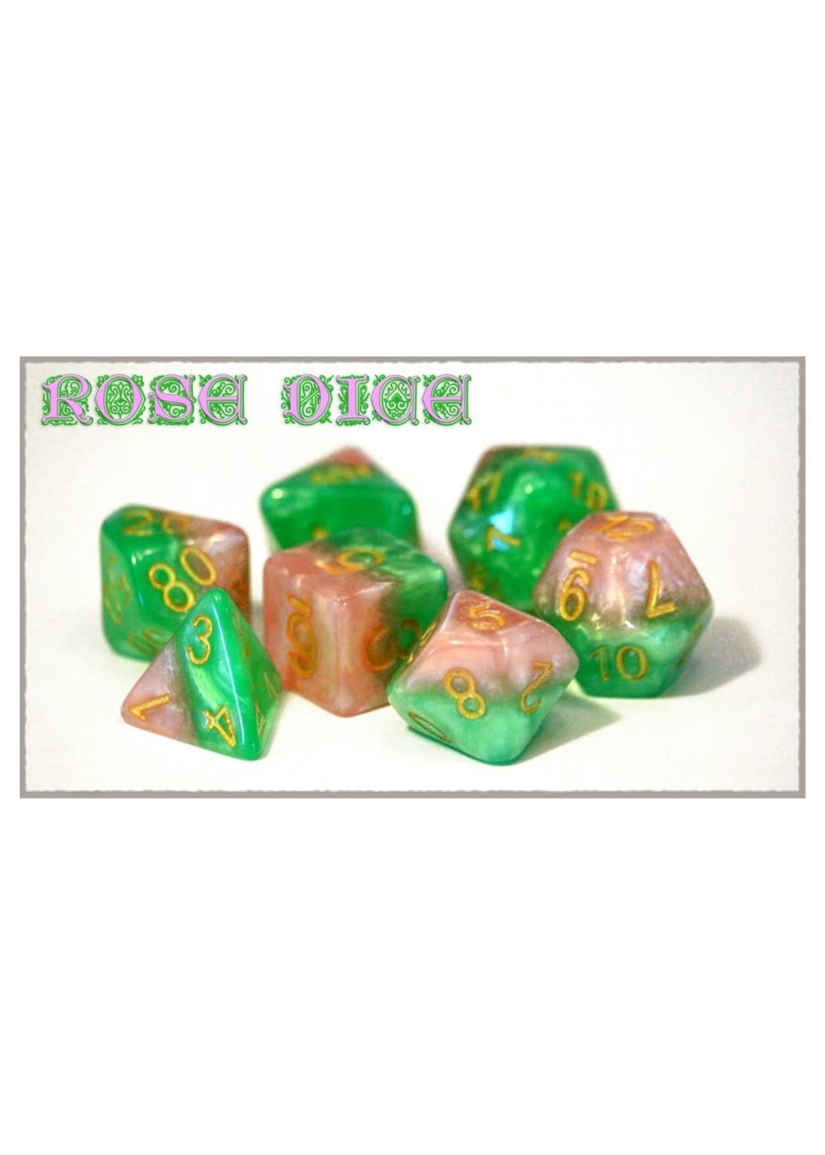 Gate Keeper Games 7-Set Cube Dice: Halfsies: Rose