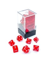 Chessex Translucent Mini 7 Set: Red w/ white