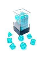 Chessex Translucent Mini 7 Set: Teal w/ white