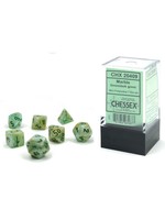 Chessex Marble Mini 7 Set: Green w/ dark green