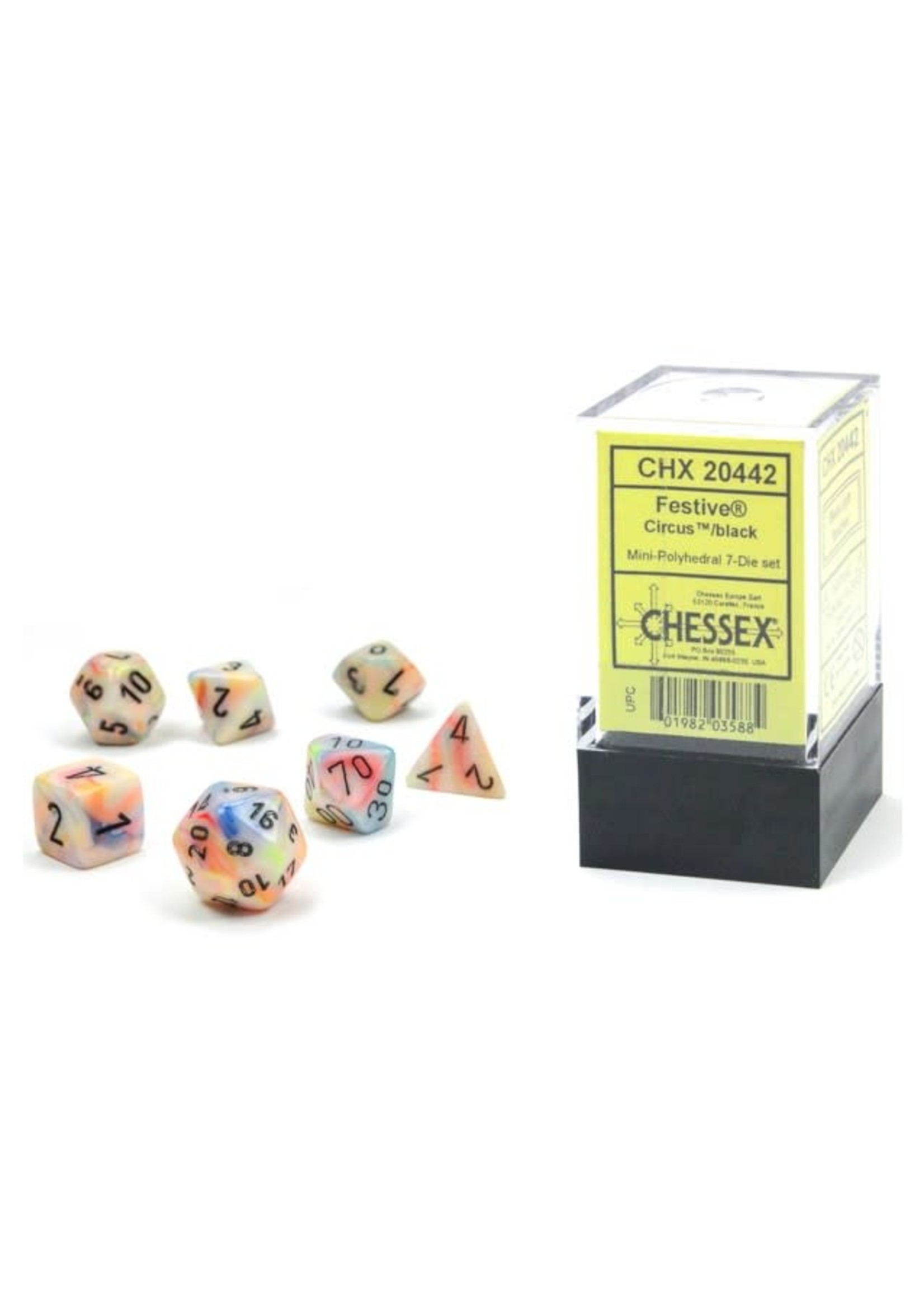 Chessex Festive Mini 7 Set: Circus w/ black