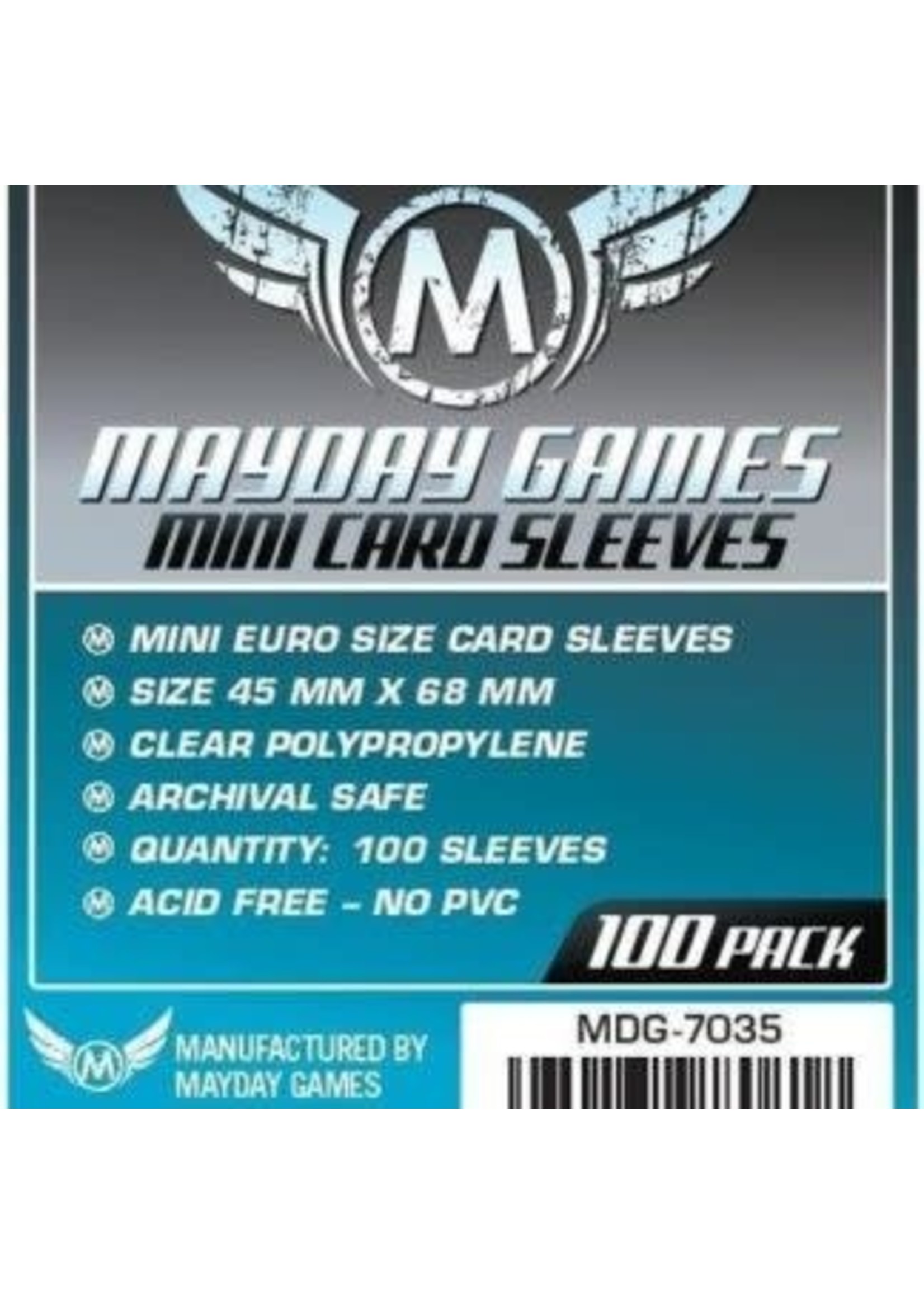 Mayday Games Mayday Card Sleeves: 59mm x 92mm Euro (100)