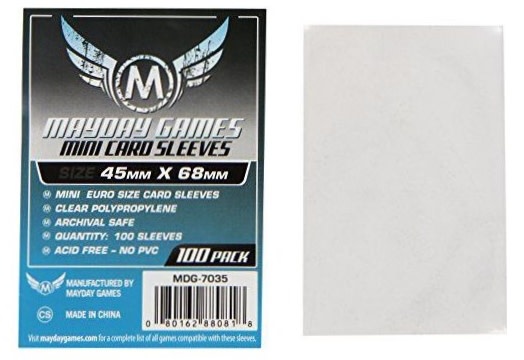 Mayday Games Mayday Card Sleeves: 45mm x 68mm Mini Euro (100) - Just Games