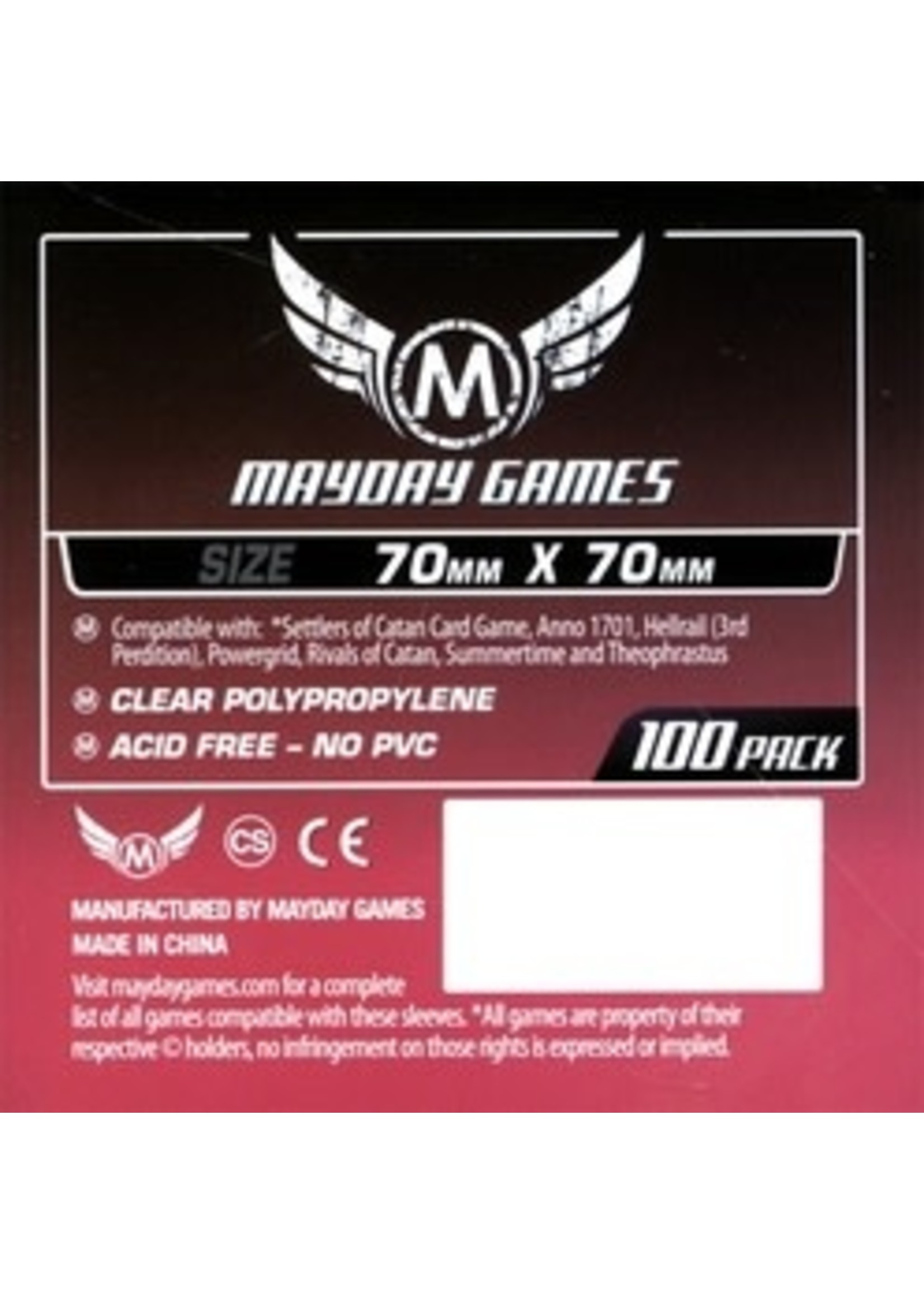 Mayday Games Mayday Card Sleeves: 70mm x 70mm Square (100)