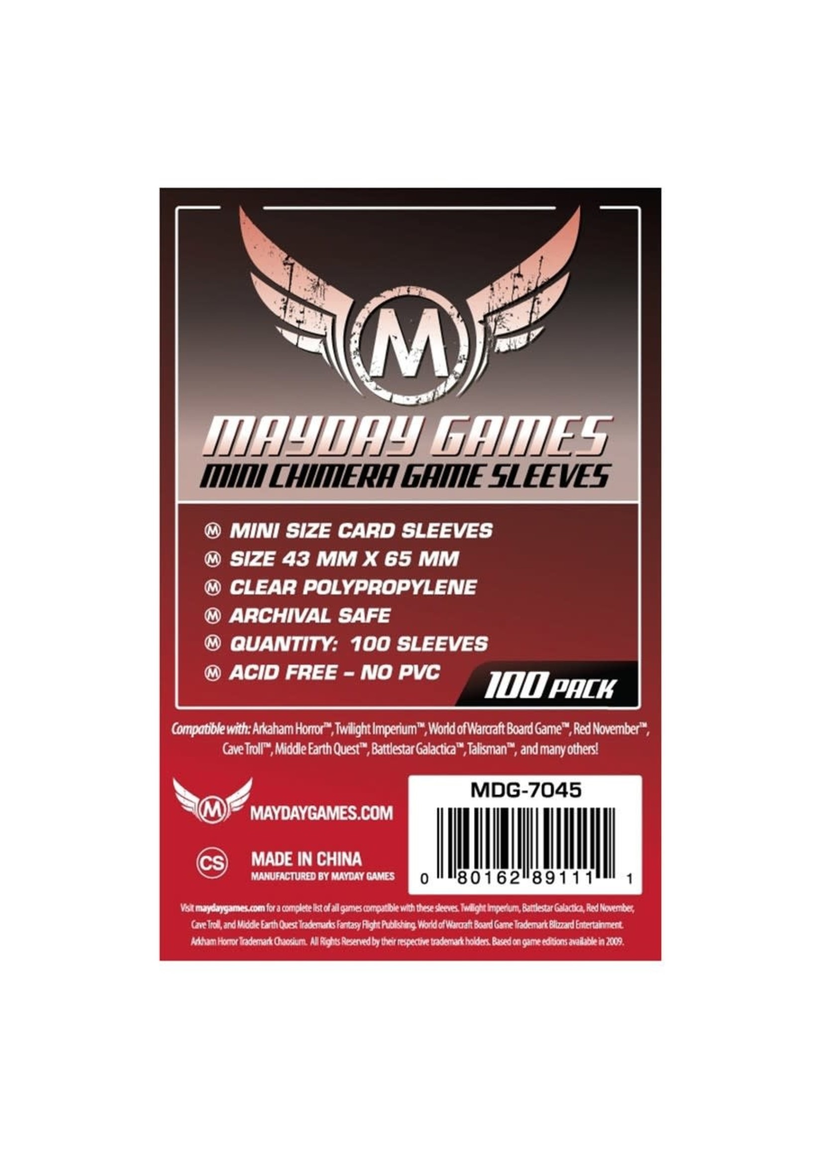 Mayday Games Mayday Card Sleeves: 43mm x 65mm Mini Chimera (100)
