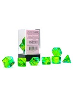 Chessex Translucent Gemini Poly 7 set: Green & Teal w/ yellow