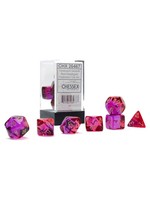 Chessex Translucent Gemini Poly 7 set: Red & Violet w/ gold