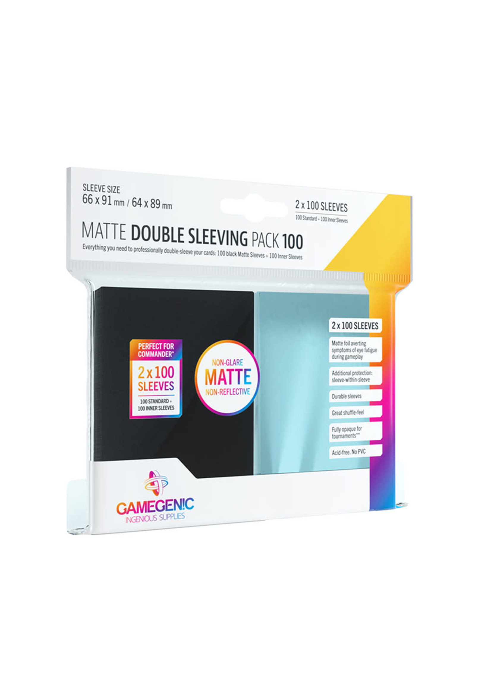 Gamegenic Sleeves: MATTE Double Sleeving Pack (100)